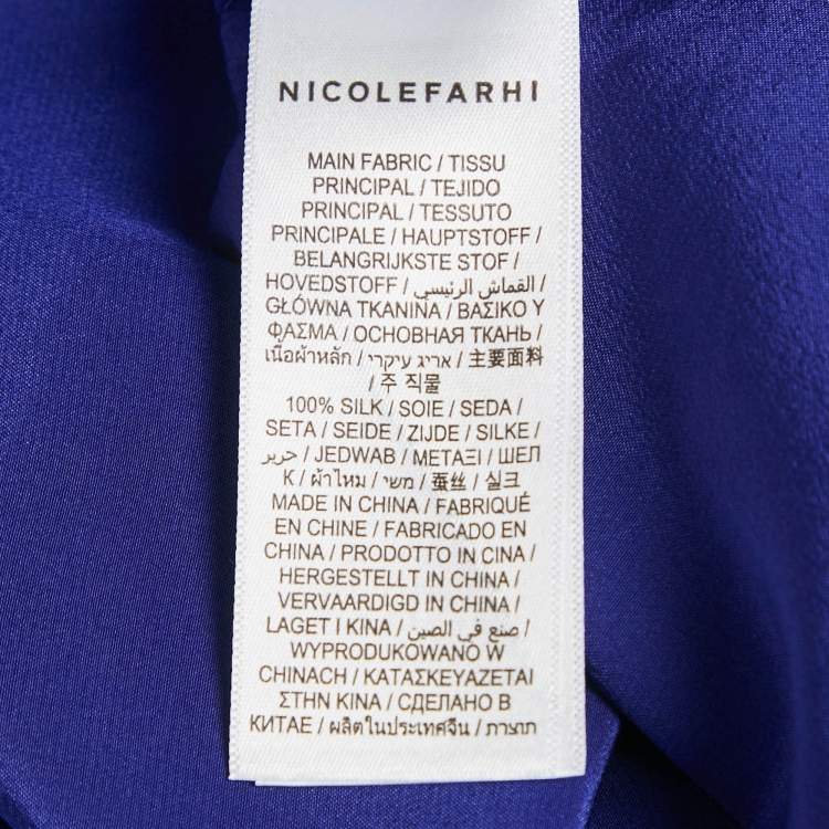 Pre Owned Nicolefarhi Blue Silk Sleeveless Top S