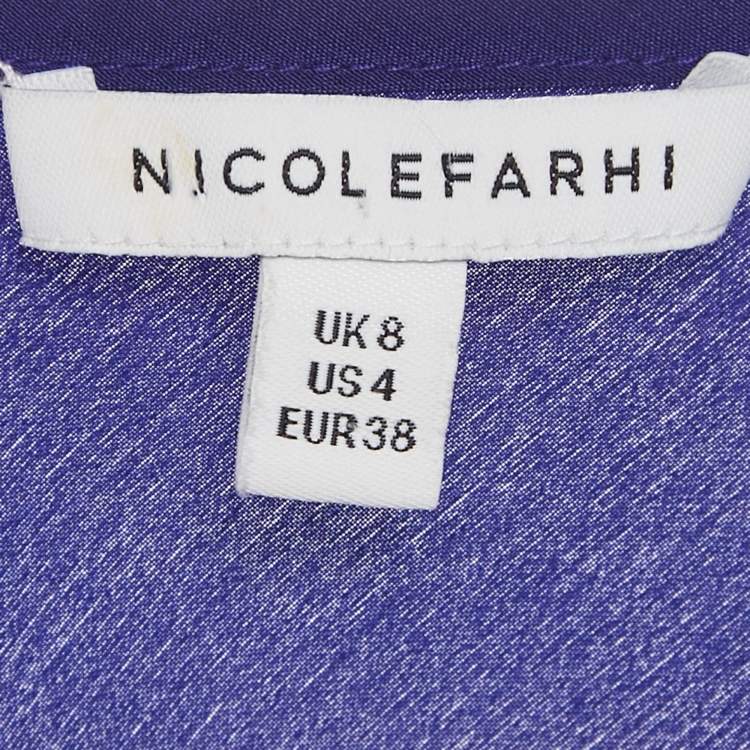 Pre Owned Nicolefarhi Blue Silk Sleeveless Top S