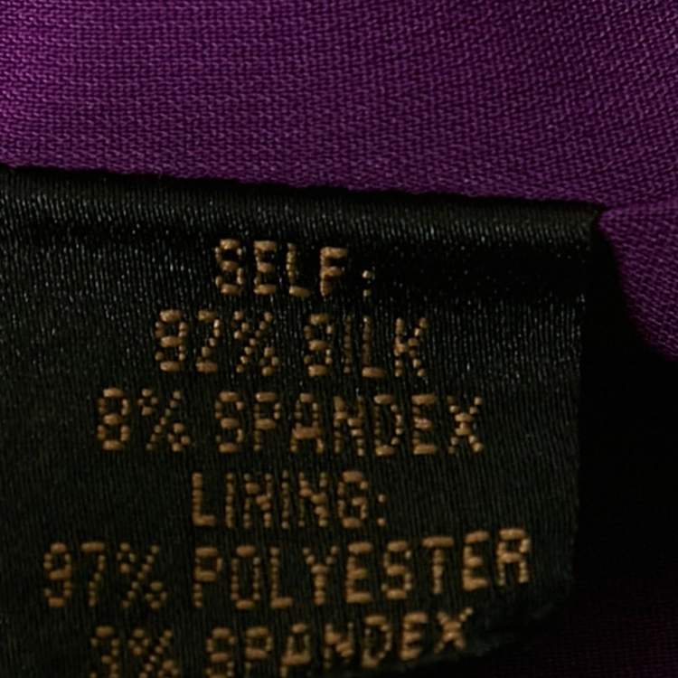 Pre Owned Nicole Miller Purple Silk Pleated Sleeveless Top S