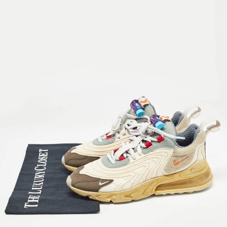 Pre Owned Nike x Travis Multicolor Fabric Scott Air Max 270 React Cactus Trails Sneakers Size 37.5