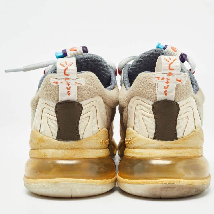 Pre Owned Nike x Travis Multicolor Fabric Scott Air Max 270 React Cactus Trails Sneakers Size 37.5