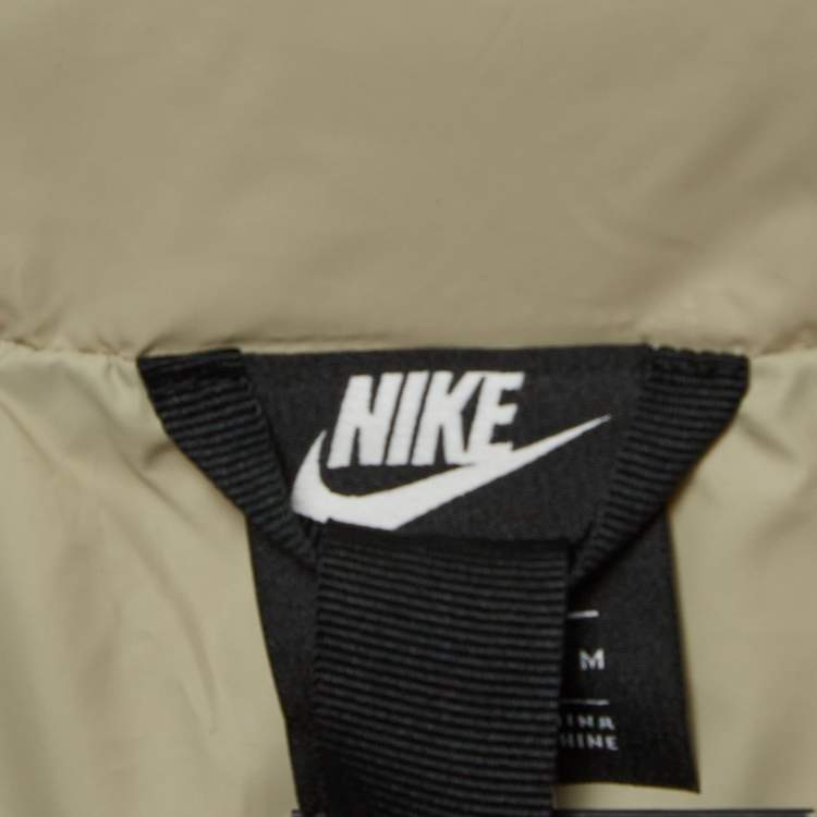 Pre Owned Nike White Synthetic Down-Fill Puffer Jacket M