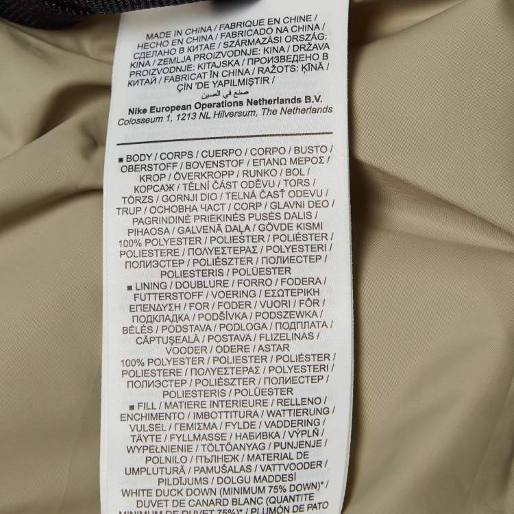 Pre Owned Nike White Synthetic Down-Fill Puffer Jacket M