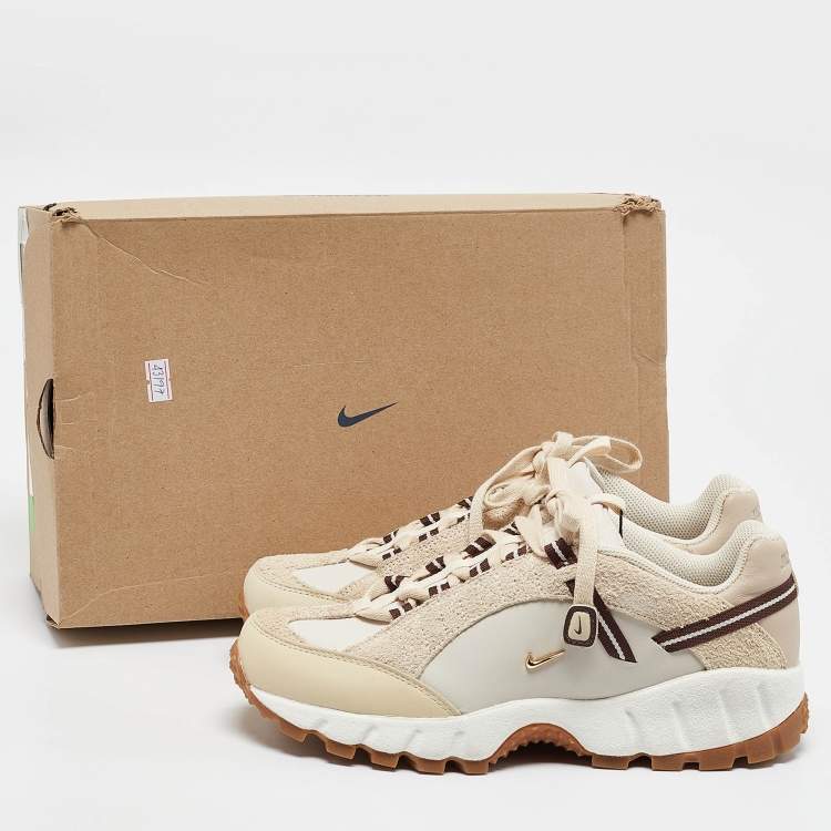 Pre Owned Nike x Jacquemus Beige Leather and Suede Air Humara LX Sneakers Size 38.5