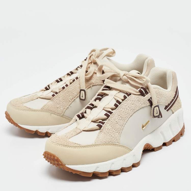 Pre Owned Nike x Jacquemus Beige Leather and Suede Air Humara LX Sneakers Size 38.5