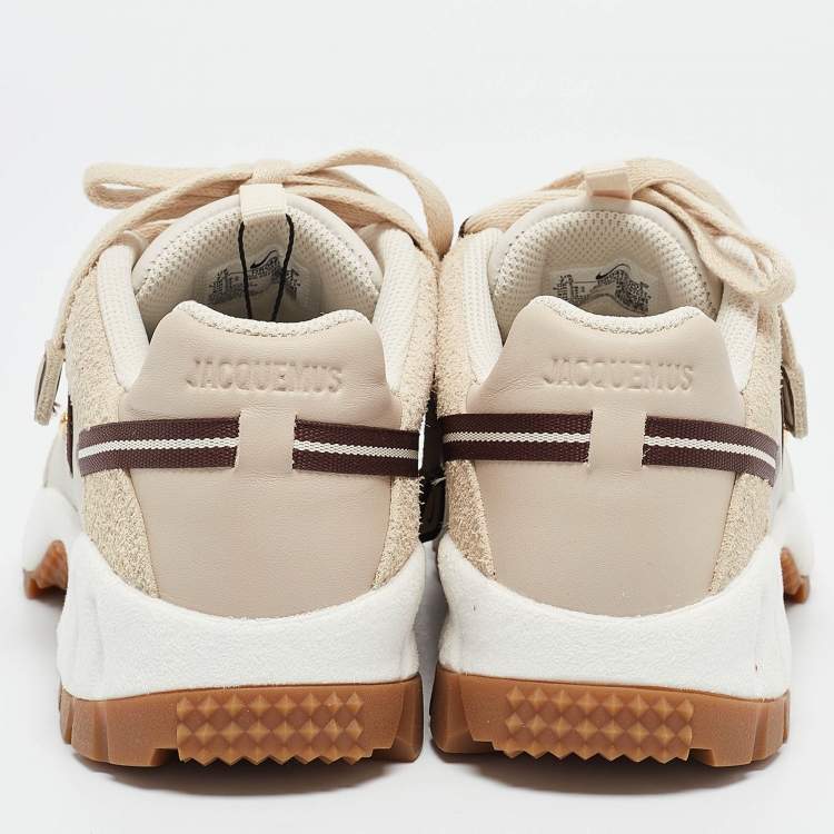 Pre Owned Nike x Jacquemus Beige Leather and Suede Air Humara LX Sneakers Size 38.5