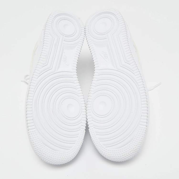 Pre Owned Nike White Leather Air Force 1 Low Top Sneakers Size 39