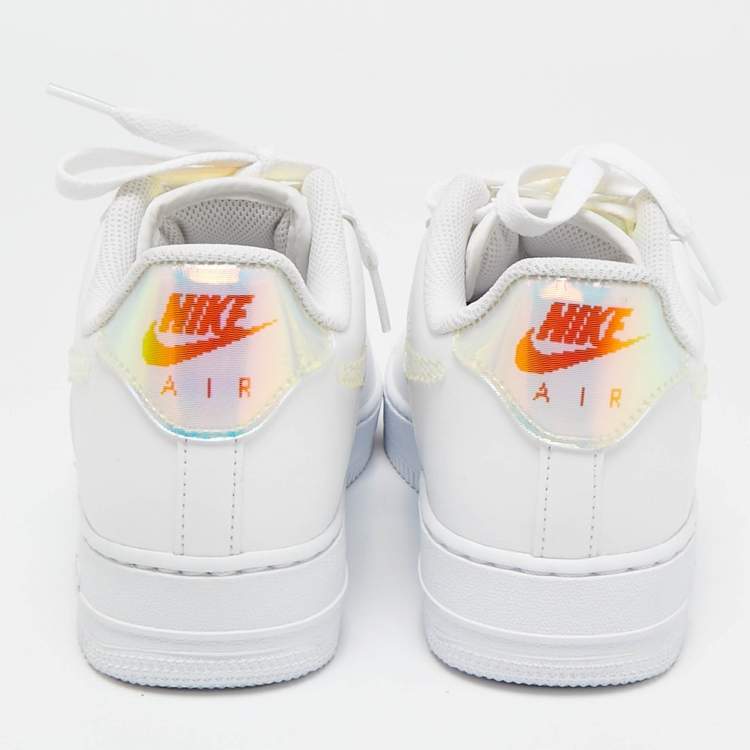 Pre Owned Nike White Leather Air Force 1 Low Top Sneakers Size 39