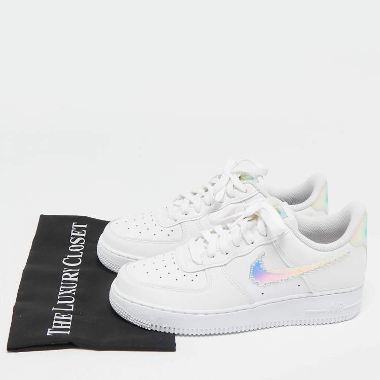 Pre Owned Nike White Leather Air Force 1 Low Top Sneakers Size 39