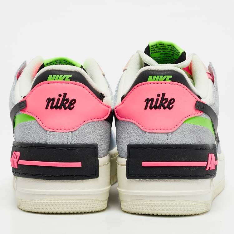Pre Owned Nike Multicolor Leather and Suede Air Force 1 Low Shadow Sunset Pulse Sneakers Size 38.5