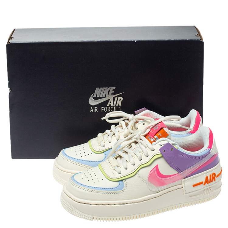 nike air force 1 shadow sneakers in off white and pink