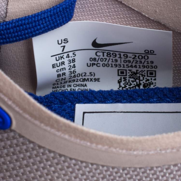 Pre Owned Nike Beige/Blue Mesh Zoom X Vista Grind Sneakers Size 38
