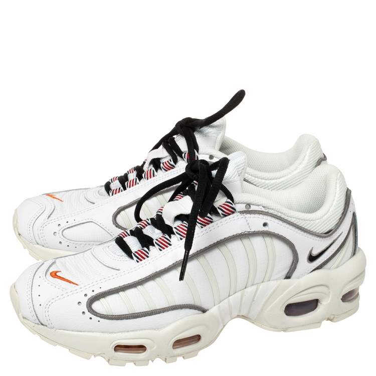 Pre Owned Nike Air Max White Leather And Fabric Tailwind IV Low Top Sneaker Size 40