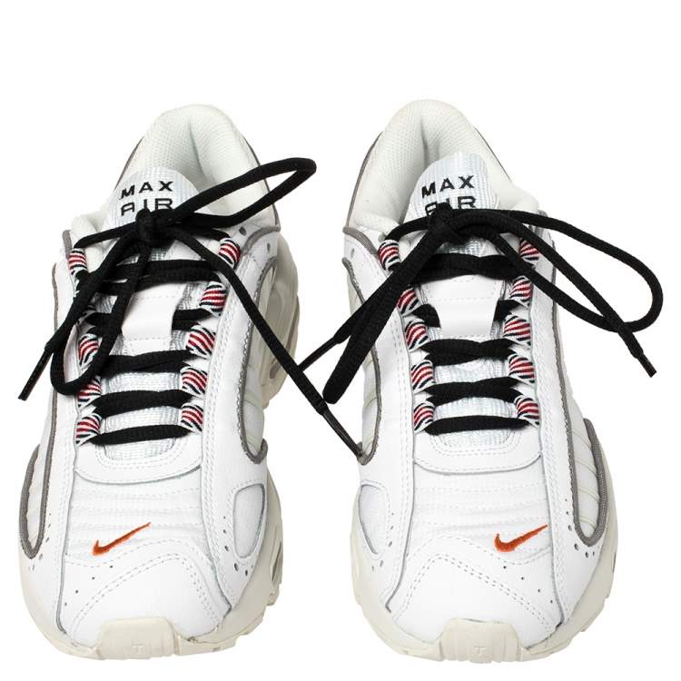 Pre Owned Nike Air Max White Leather And Fabric Tailwind IV Low Top Sneaker Size 40