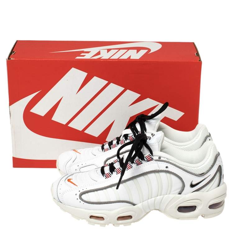 Pre Owned Nike Air Max White Leather And Fabric Tailwind IV Low Top Sneaker Size 40