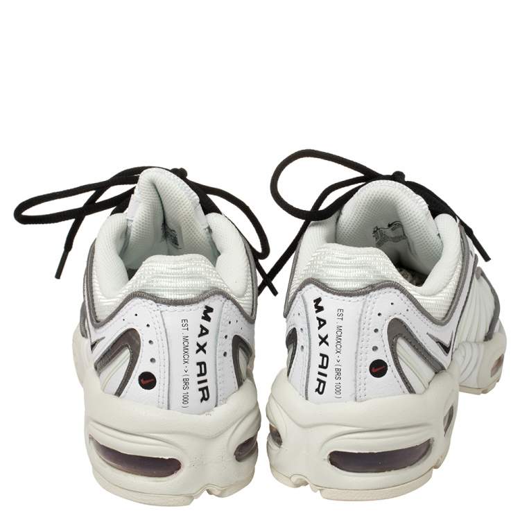 Pre Owned Nike Air Max White Leather And Fabric Tailwind IV Low Top Sneaker Size 40.5