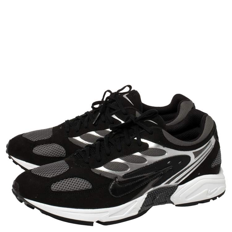 Pre Owned Nike Air Grey/Black Leather And Mesh Ghost Racer Sneakers Size 41