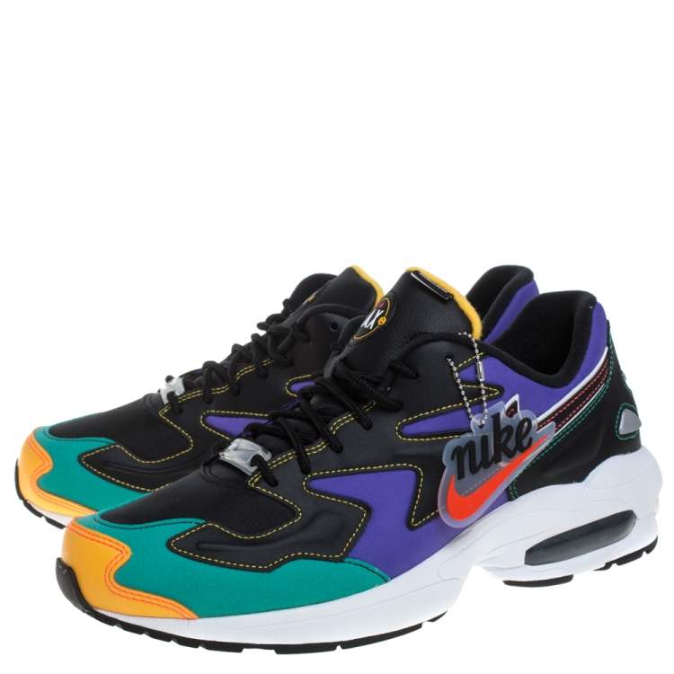 مملوكة مسبقًا Nike Air Max2 Multicolor Leather And Mesh Light PRM Sneakers Size 41