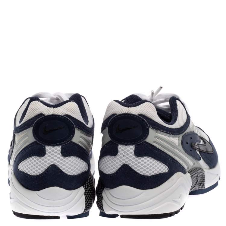 Pre Owned Nike White/Blue Leather And Mesh Air Ghost Racer Size 42