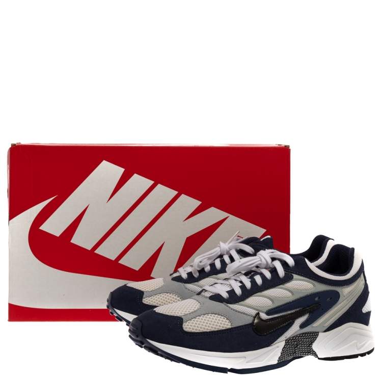 Pre Owned Nike White/Blue Leather And Mesh Air Ghost Racer Size 42