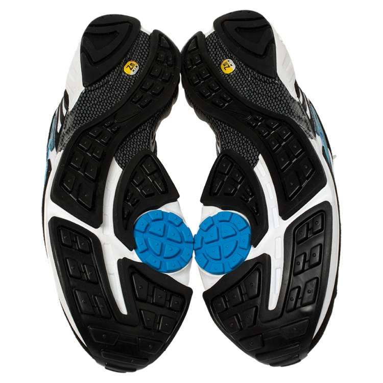 Pre Owned Nike White/Black/Teal Blue Leather And Mesh Air Ghost Racer Size 44.5