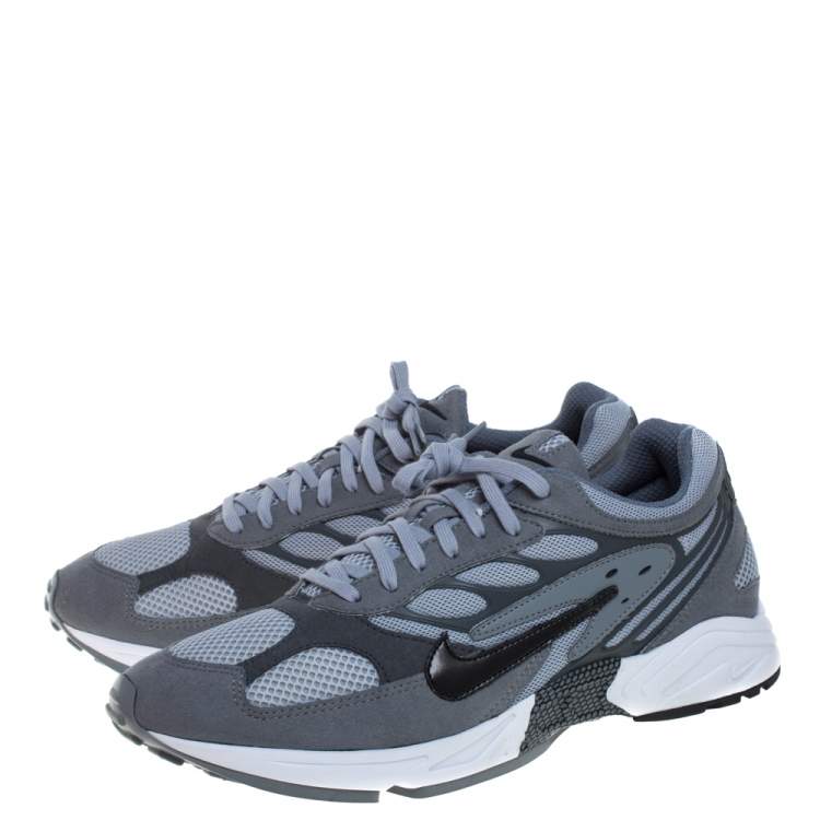 Pre Owned Nike Grey Suede And Mesh Ghost Racer Air Lace Up Sneakers Size 45