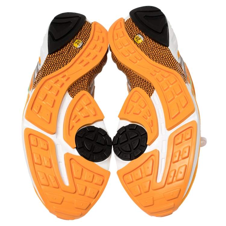 Pre Owned Nike White/Orange Leather And Mesh Air Ghost Racer Size 45