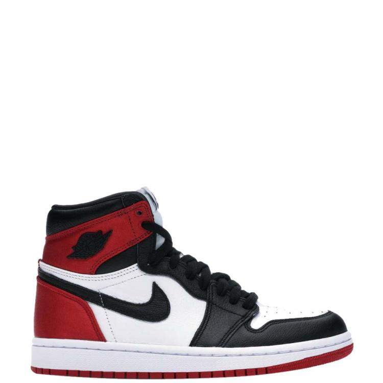 Pre Owned Nike Jordan 1 Retro High Satin Black Toe Sneakers Size US 7.5W (EU 38.5)