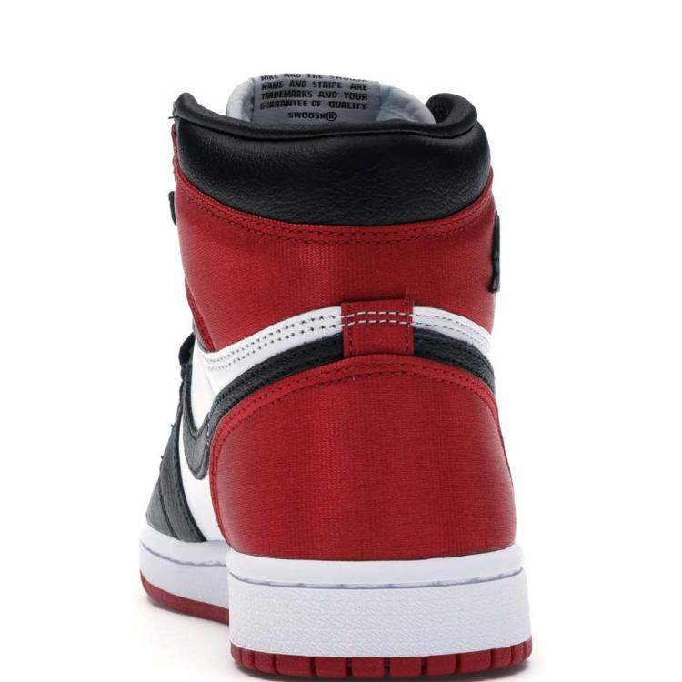 Pre Owned Nike Jordan 1 Retro High Satin Black Toe Sneakers Size US 7.5W (EU 38.5)