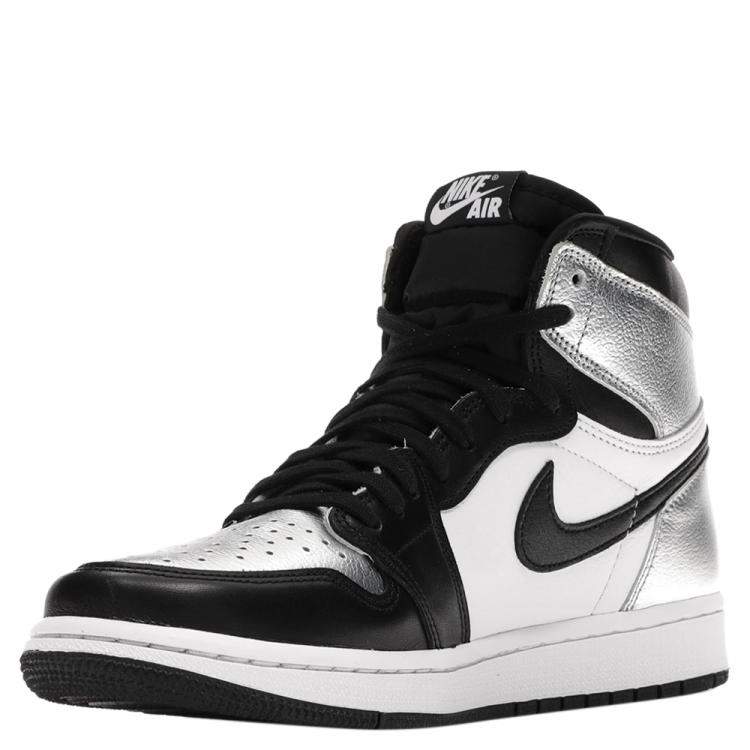 Pre Owned Nike Jordan 1 Silver Toe Sneakers Size (US 10.5W) EU 42.5