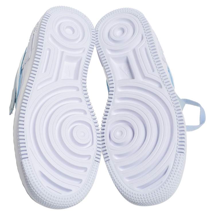 Pre Owned Nike Blue Leather Air Force 1 Shadow Baby Blue Ghost Sneakers Size 37.5