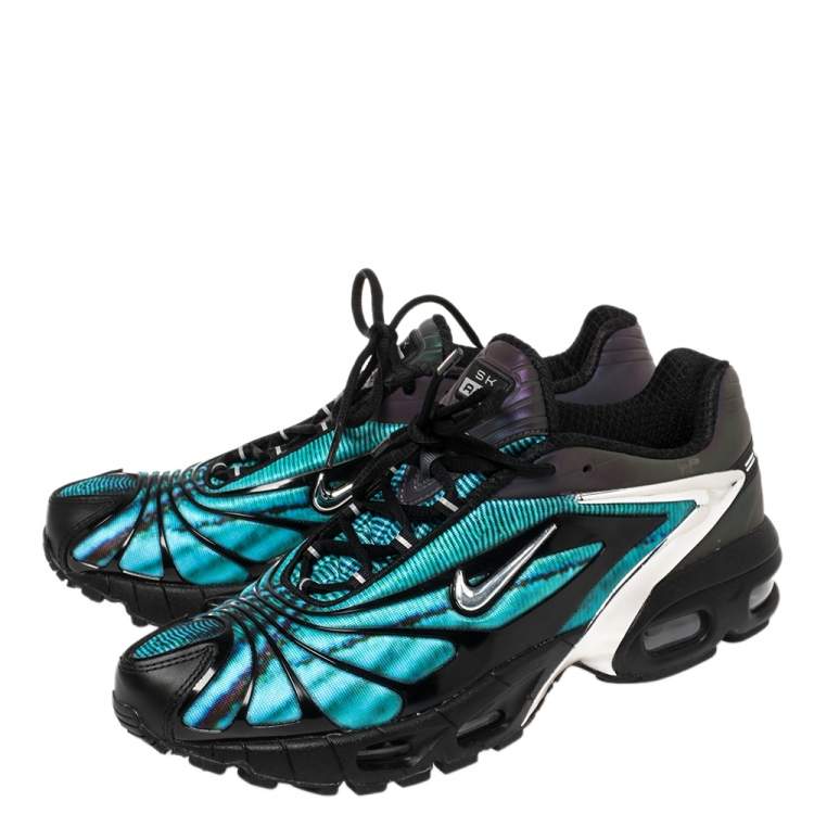 Pre Owned Nike Air Max Black/Blue Fabric Tailwind V Skepta Low Top Sneakers Size 41