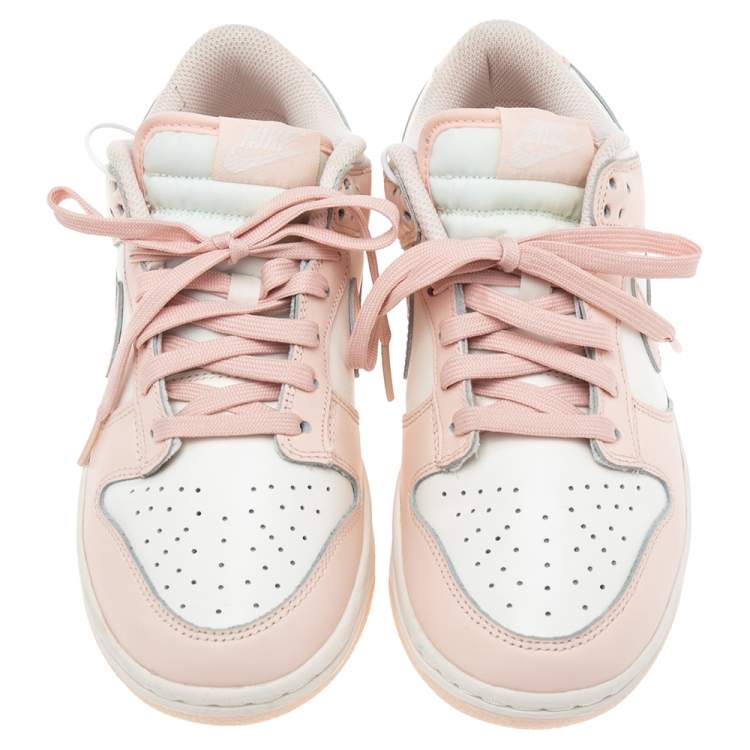 مملوكة مسبقًا Nike WMNS Dunk White/Pink Leather Pearl Sneakers Size 38