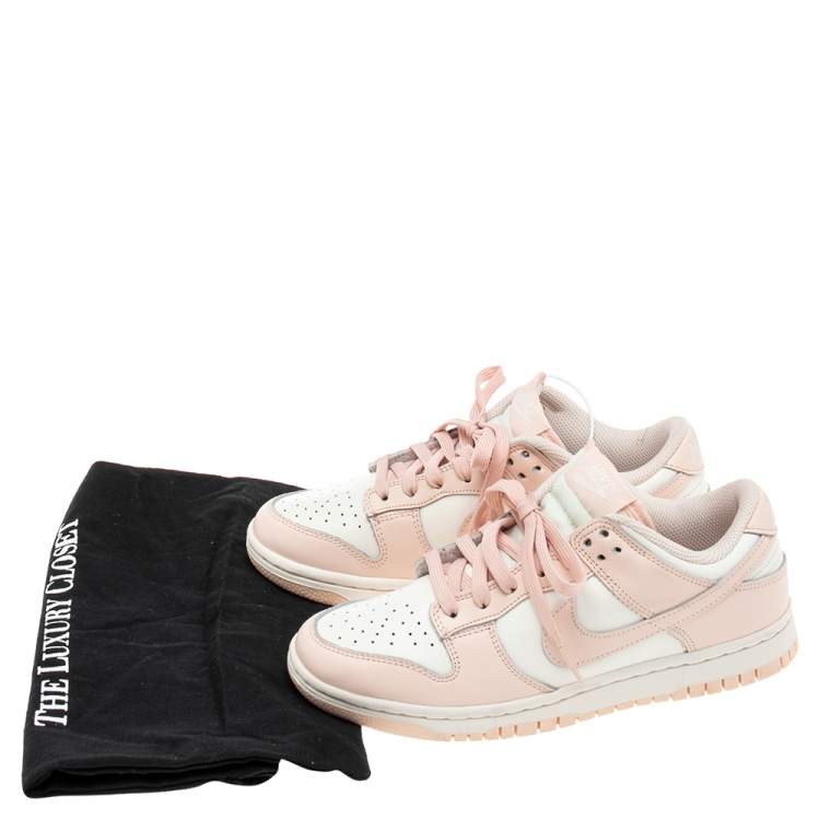 مملوكة مسبقًا Nike WMNS Dunk White/Pink Leather Pearl Sneakers Size 38