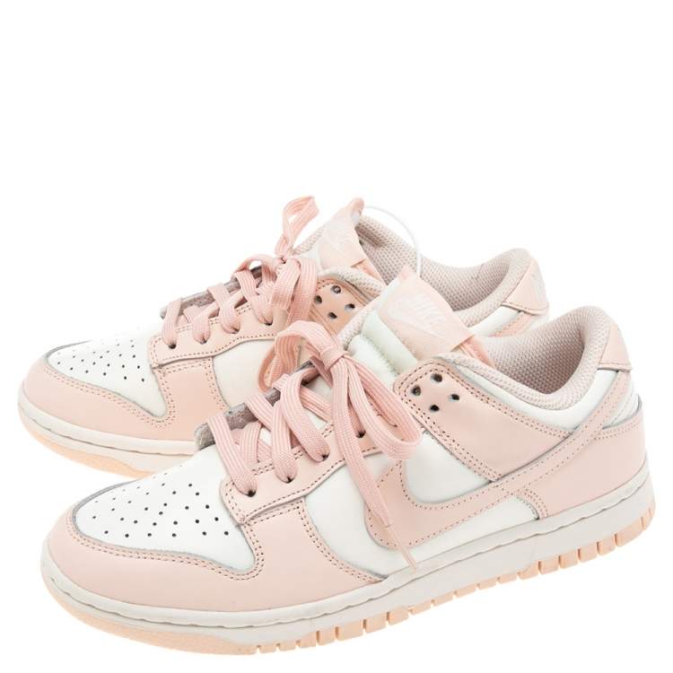 مملوكة مسبقًا Nike WMNS Dunk White/Pink Leather Pearl Sneakers Size 38