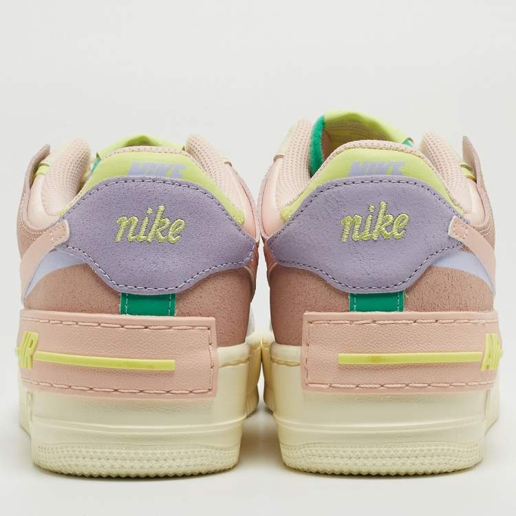 Pre Owned Nike Multicolor Leather AF1 Shadow Cashmere Sneakers Size 38.5