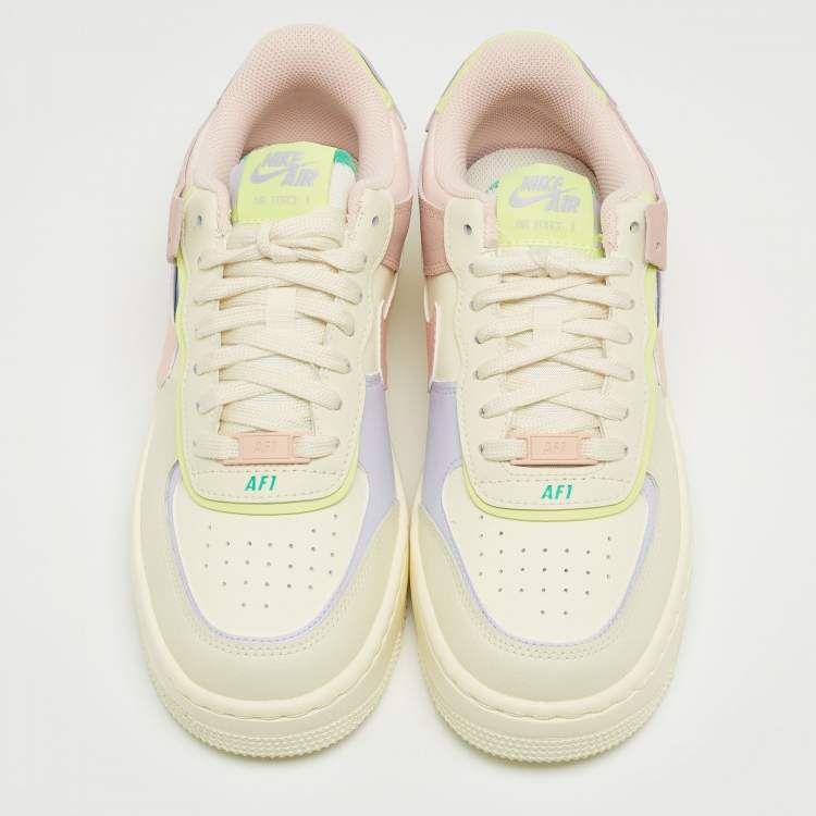Pre Owned Nike Multicolor Leather AF1 Shadow Cashmere Sneakers Size 38.5