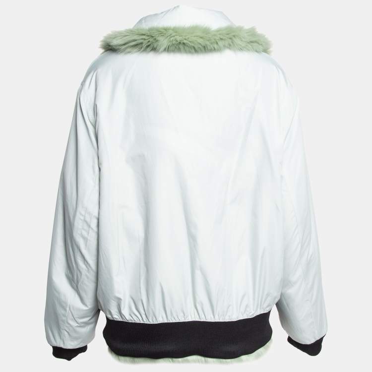 Pre Owned Nike x Ambush Jade Green Faux Fur Reversible Jacket L