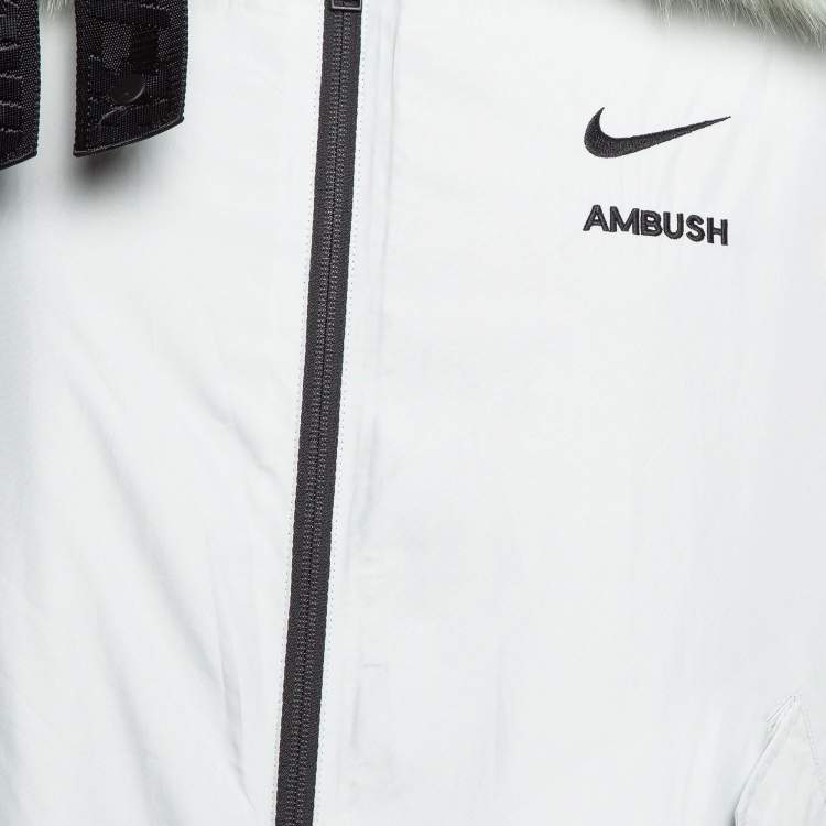 Pre Owned Nike x Ambush Jade Green Faux Fur Reversible Jacket L