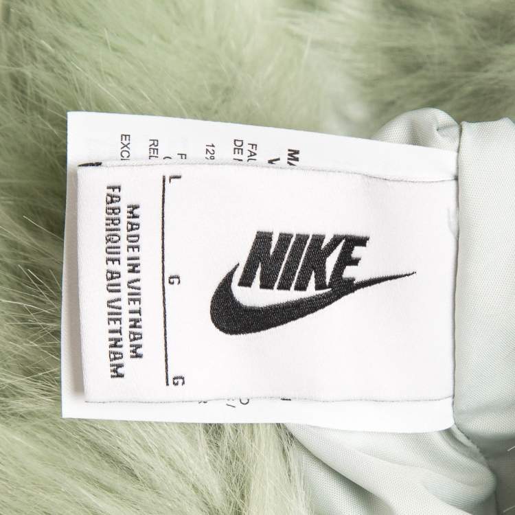 Pre Owned Nike x Ambush Jade Green Faux Fur Reversible Jacket L