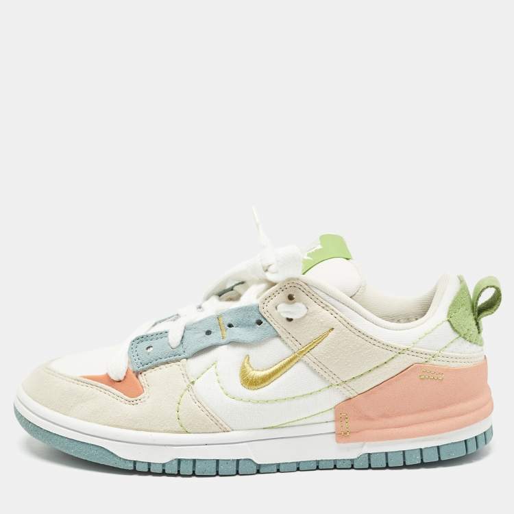 Pre Owned Nike Multicolor Canvas and Alcantara Dunk Low Disrupt 2 Easter Pastel Sneakers Size 37.5