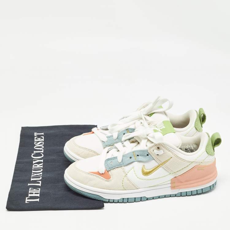 Pre Owned Nike Multicolor Canvas and Alcantara Dunk Low Disrupt 2 Easter Pastel Sneakers Size 37.5