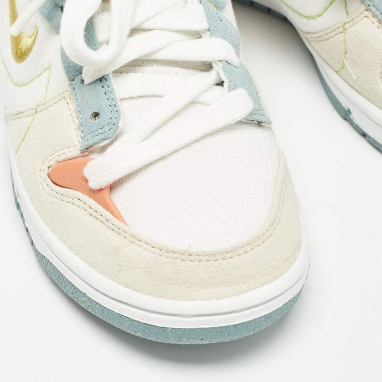 Pre Owned Nike Multicolor Canvas and Alcantara Dunk Low Disrupt 2 Easter Pastel Sneakers Size 37.5