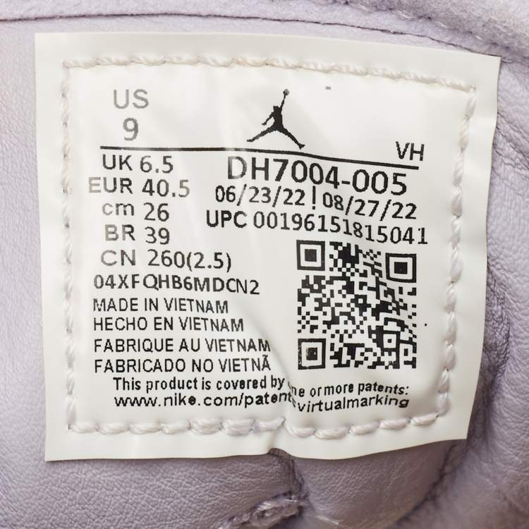 Pre Owned Air Jordans Grey/White Suede Elevate Air Jordan 1 Low Top Sneakers Size 40.5