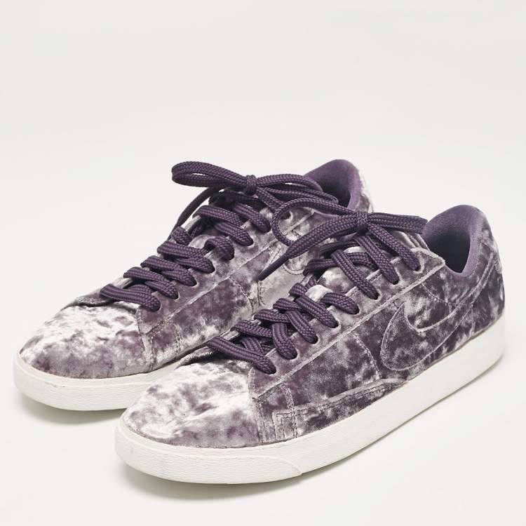 Pre Owned Nike Purple Velvet Blazer Dark Raisin Sneakers Size 38.5