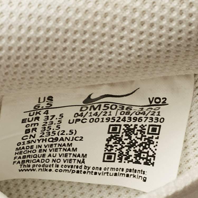 Pre Owned Nike White Leather Air Force 1 Lxx low Lace Up Sneakers Size 37.5