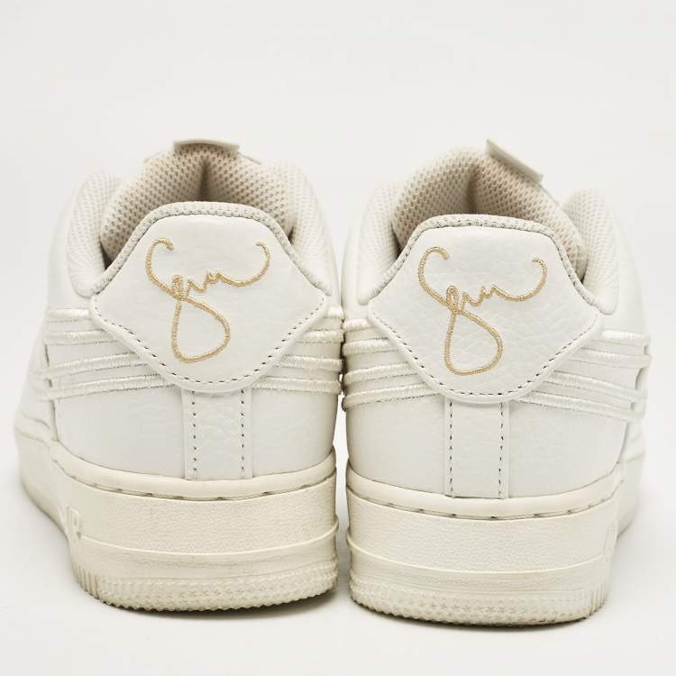 Pre Owned Nike White Leather Air Force 1 Lxx low Lace Up Sneakers Size 37.5