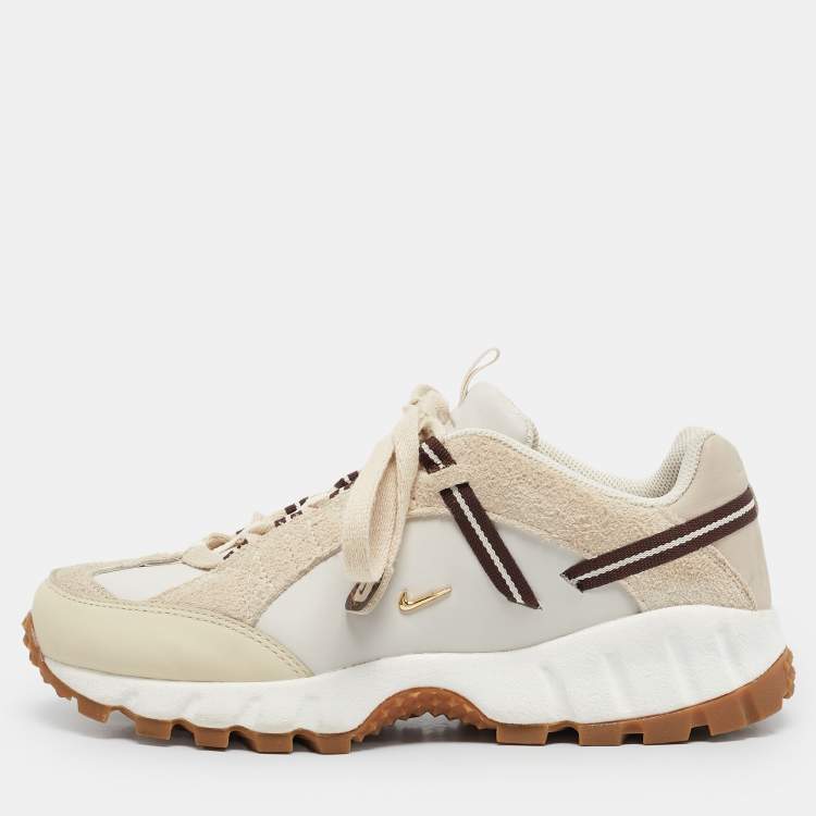 Pre Owned Nike x Jacquemus Beige Leather and Suede Air Humara LX Sneakers Size 39