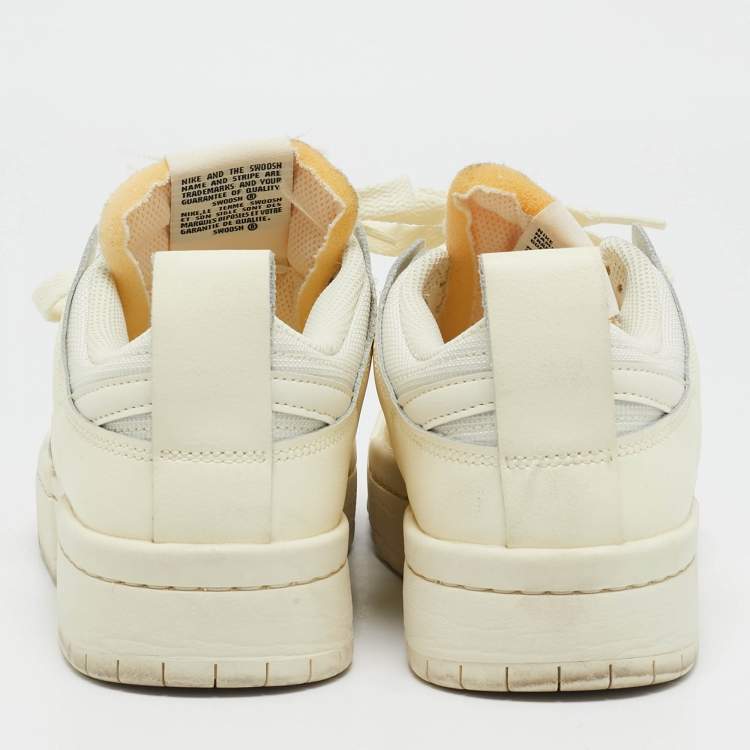 Pre Owned Nike Cream Leather and Mesh Dunk Low Disrupt Coconut Milk Sneakers Size 39