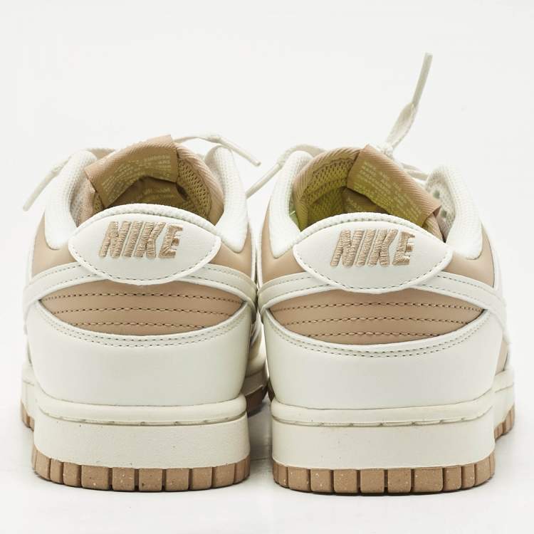 Pre Owned Nike Beige/White Faux Leather Dunk Low Next Nature Beige Sail Sneakers Size 41